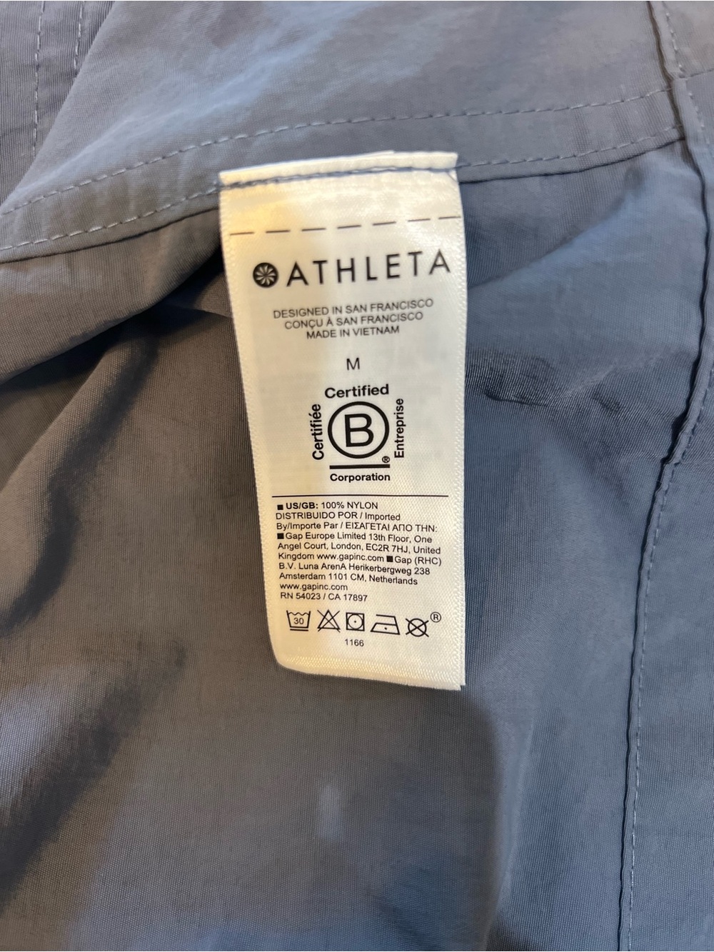 Athleta Luna Trench Coat Shadow Blue Double Breasted Long Jacket NWOT Size M - Picture 13 of 13